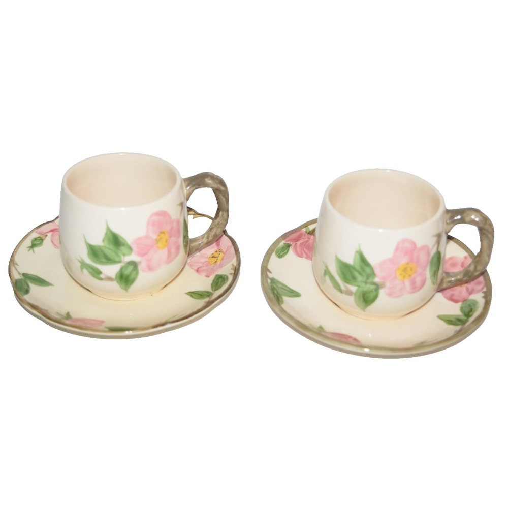 Vtg Franciscan Desert Rose Chocolate Expresso Coffee Cups Saucers England